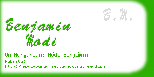 benjamin modi business card