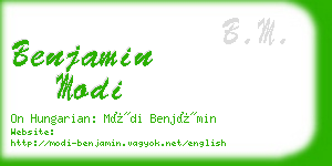 benjamin modi business card